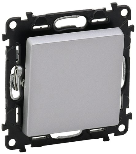 Выключатель кнопочный без рамки Legrand Valena Life 1-кл. алюминий картинка